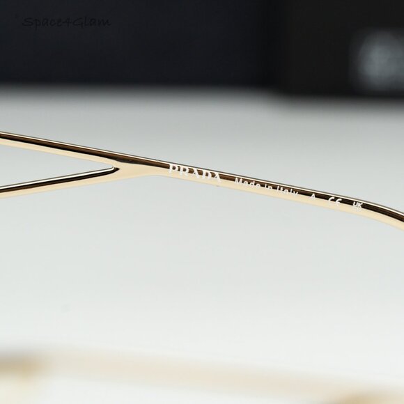 BRAND NEW Prada Women Sunglasses Gold Blue Light Filter Geometric PR57YS ZVN08N - Picture 8 of 10